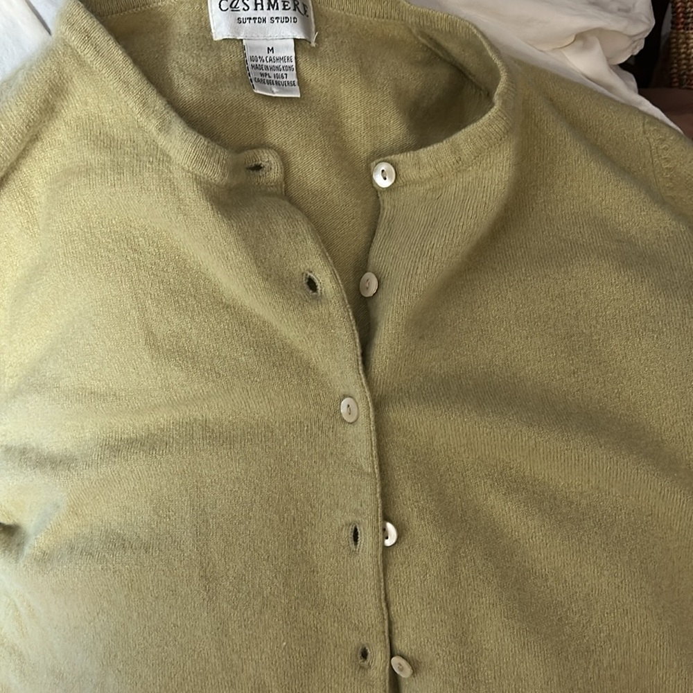 Sutton Studio Light Green Cashmere Twinset - Picture 13 of 15